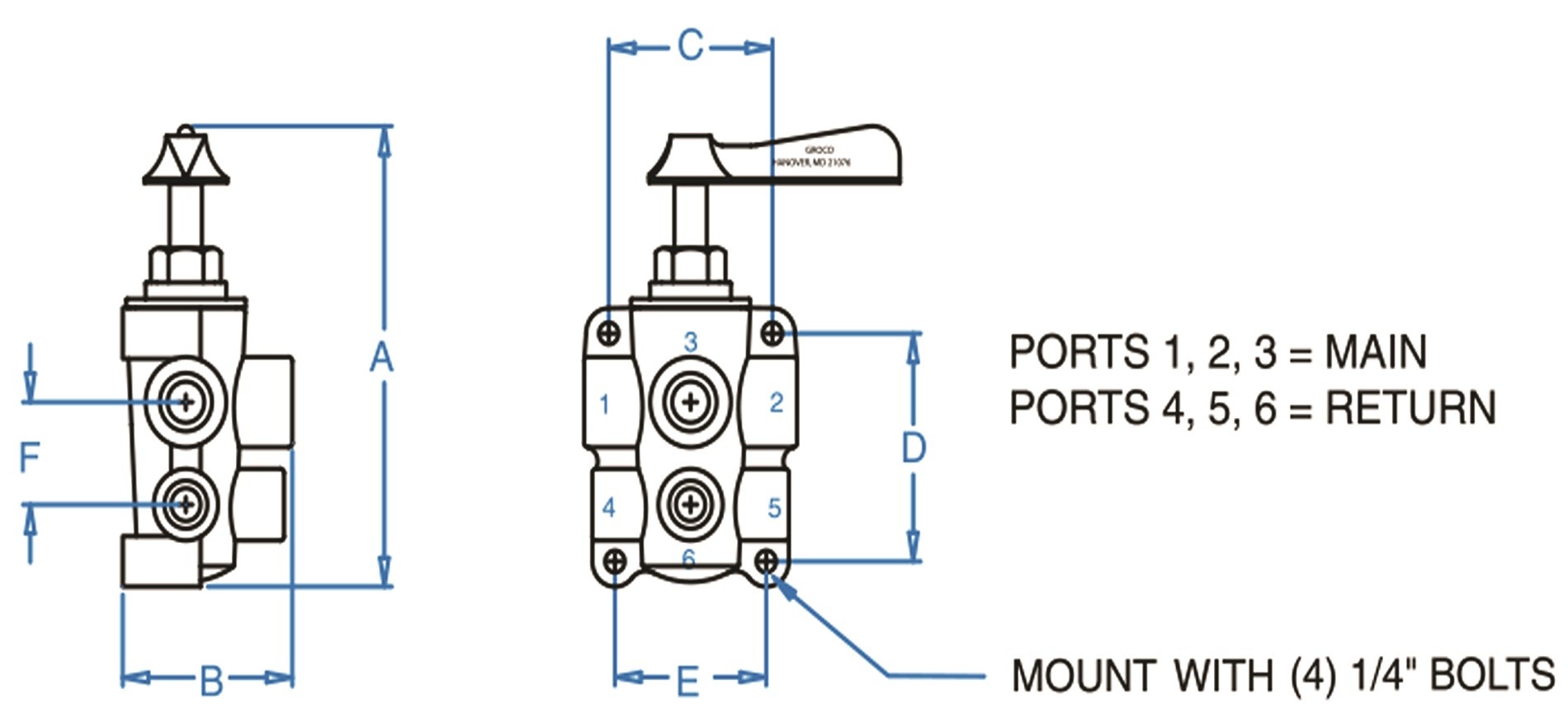 FV-61075 6 Port Bronze Fuel Valve| GROCO