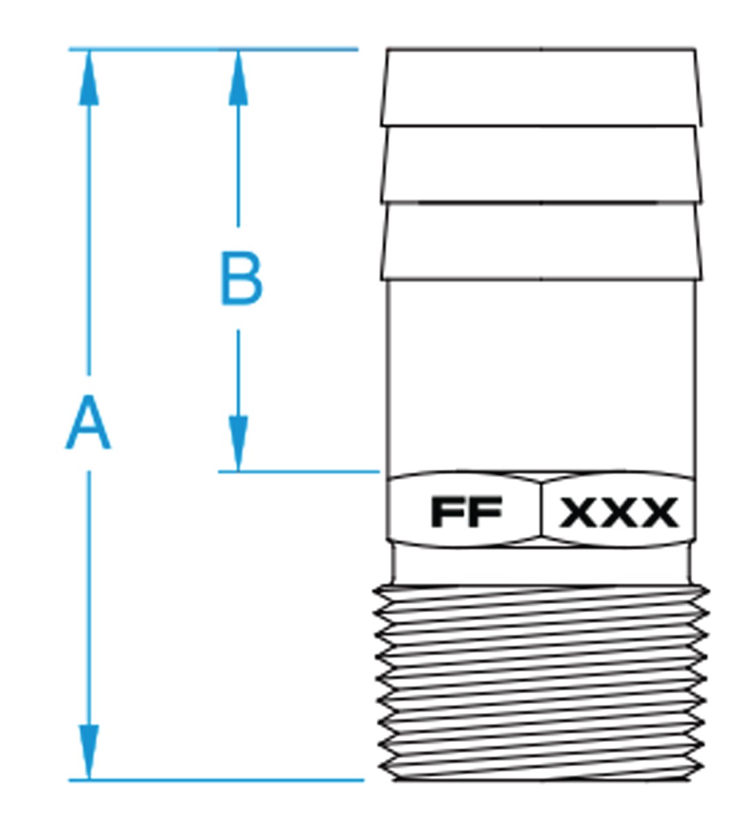 NPT-1 in Groco Pipe to Hose Bronze Fi 1 in NOSE-1 in 