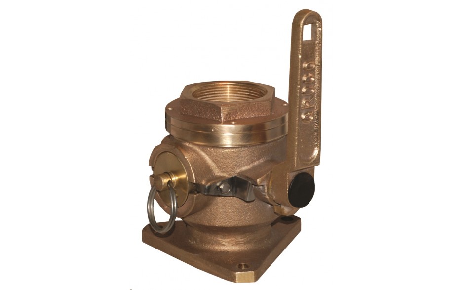 thumbnail image 2 of GROCO 3/4" Bronze Tri-Flanged Ball Valve & Seacock - Marine Grade Bronze Valve For Boats 2 of 10